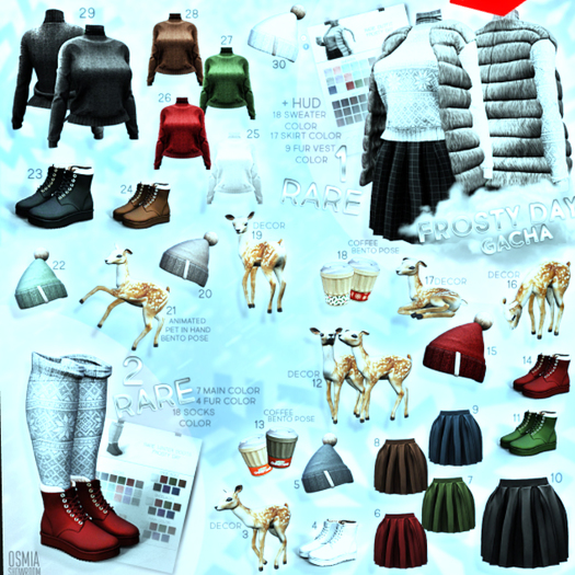 OSMIA - Frosty.Day.Gacha.Skirt - Maitreya - Green