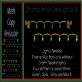 Christmas Twinkle Green Light Set 1 B