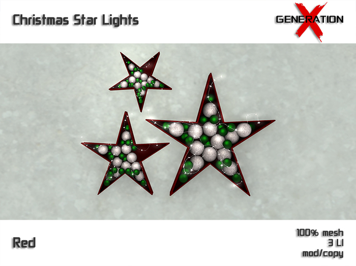 [ GENERATION X ] Christmas Star Lights Red
