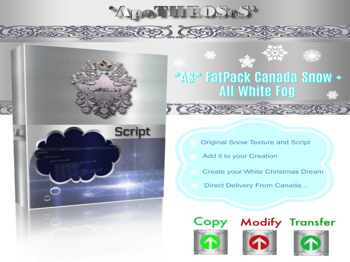 *AS* Script Canada Snow Fat-Pack Snow + White Fog