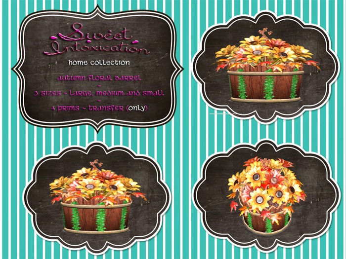 ::SIHome:: Autumn Outdoor Floral Barrel (3 Sizes) Transfer
