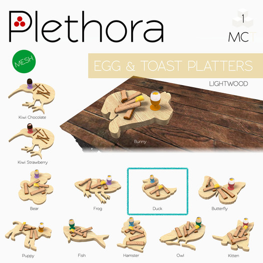 Plethora - Egg & Toast Platters - Lightwood Duck