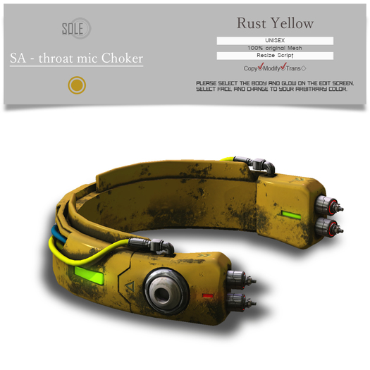 :::SOLE::: SA - throat mic Choker (R-Yellow)