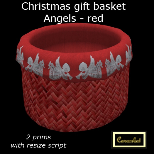 Christmas - gift basket Angels - red (with resize script)