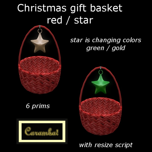 Christmas gift basket - red / star (with resize script)