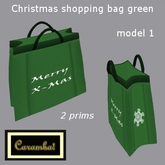 Christmas shopping bag green - model 1