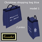 Christmas shopping bag blue - model 1