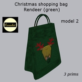Christmas shopping bag Rendeer (green) - model 2