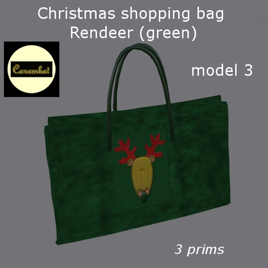 Christmas shopping bag Rendeer (green) - model 3