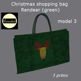 Christmas shopping bag Rendeer (green) - model 3