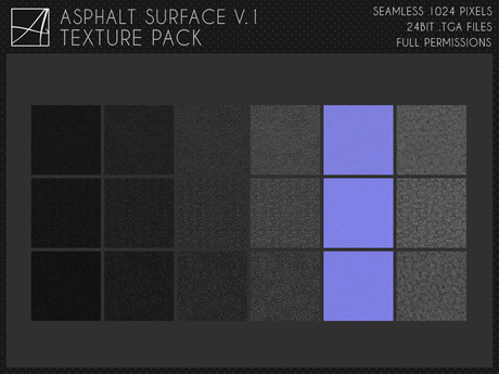 Second Life Marketplace - [AC] Seamless Asphalt Surface Textures V.1