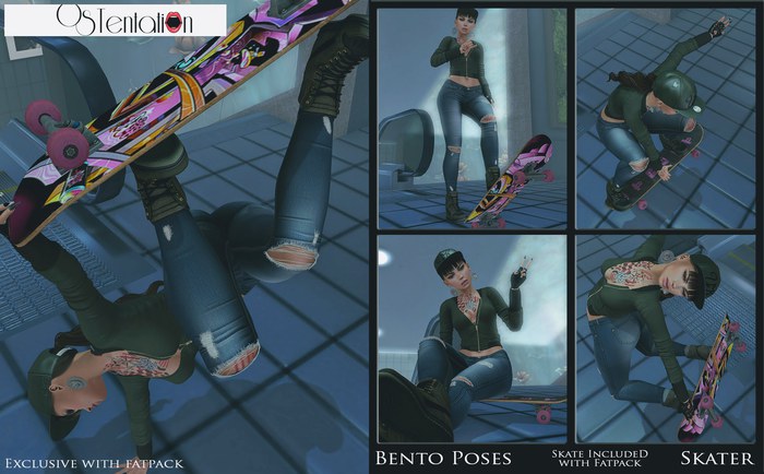 * OsTentatioN * BENTO Poses SET Skater (Unpacker WEAR ME)