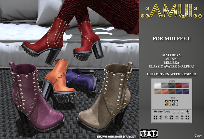 .:AMUI:. "Lana" Boots (Maitreya, Belleza, Slink)