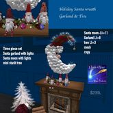 Holiday Santa Wreath,Garland,& Tree S. Sac