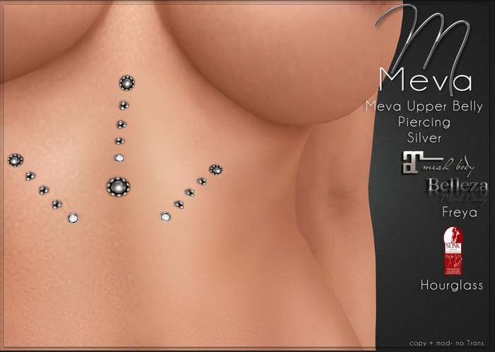Meva Upper Belly Piercing Silver Box [Wear Me]