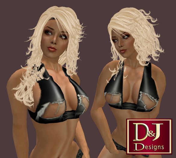 D&J Ripped Sexy Top black