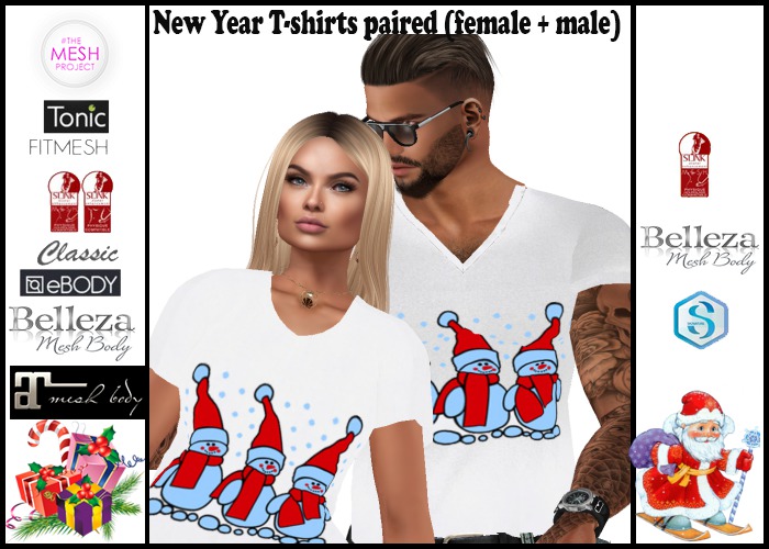 New Year T-shirts paired (female + male) # 5