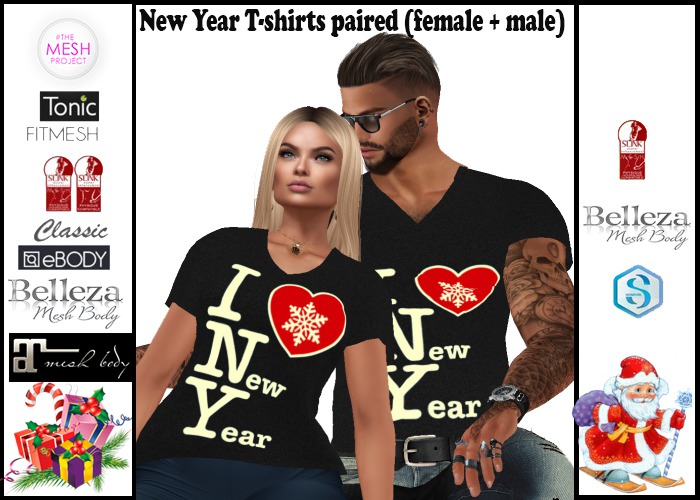 New Year T-shirts paired (female + male) # 3