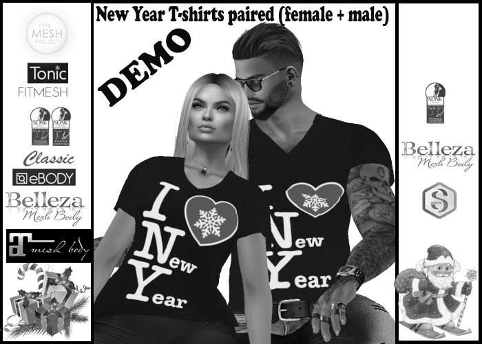 Demo New Year T-shirts paired (female + male) # 3