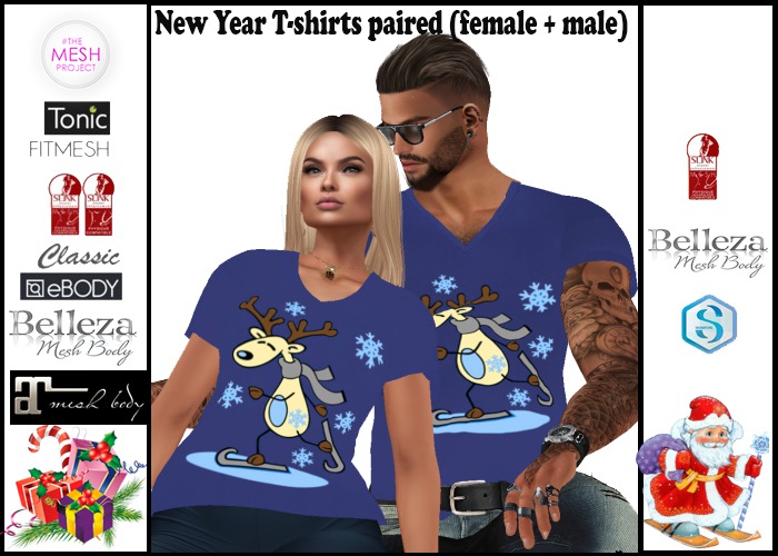 New Year T-shirts paired (female + male) # 2