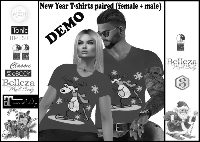 Demo New Year T-shirts paired (female + male) # 2