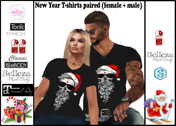 New Year T-shirts paired (female + male) # 1