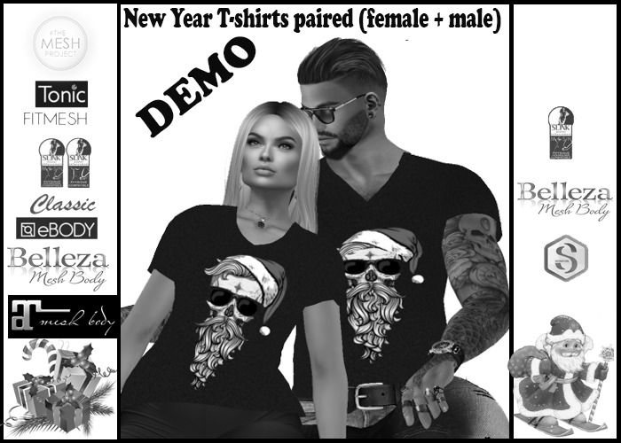 Demo New Year T-shirts paired (female + male) # 1