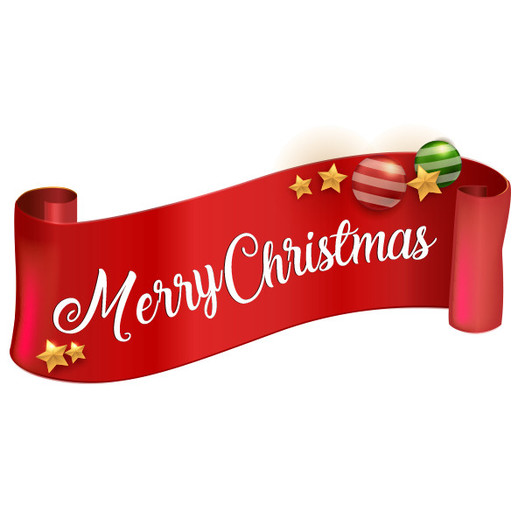 Wall Tattoo - Merry Christmas Ribbon