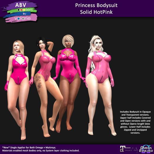 [ABV] Princess Bodysuit -  Solid HotPink
