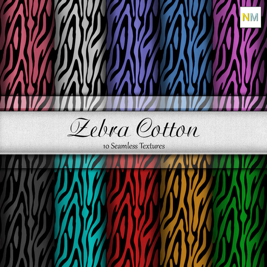 Zebra Print Cotton 10 Seamless Fabric Textures NM