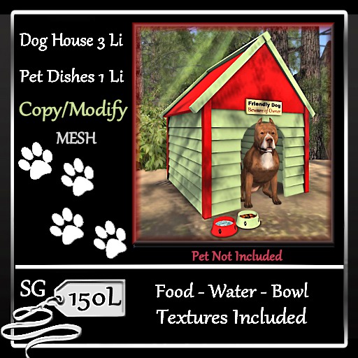 PAWS DOG HOUSE RED