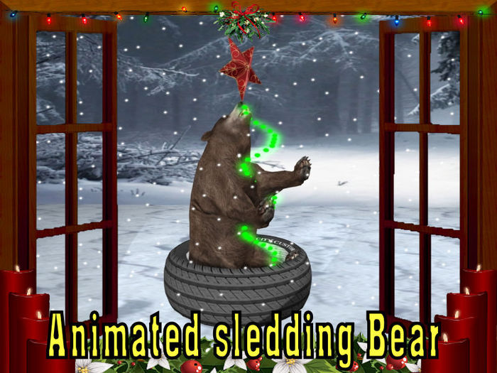 Animated Woodland  Brown BEAR Sled 