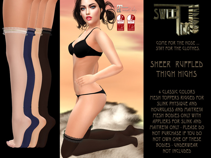 Sweet Tea Ruffle Top Sheer Thigh Highs (add me )