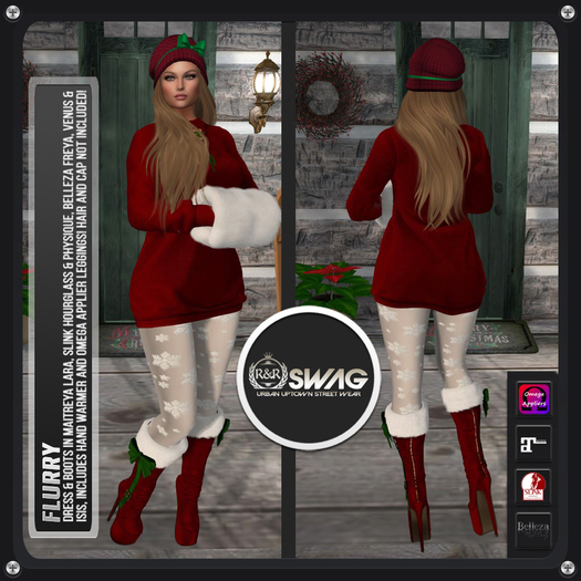 Second Life Marketplace [RnR] Swag Flurry Holiday & Christmas Outfit [New Release]