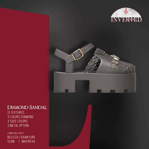 +INVERTED+ Diamond Sandal -Silver-
