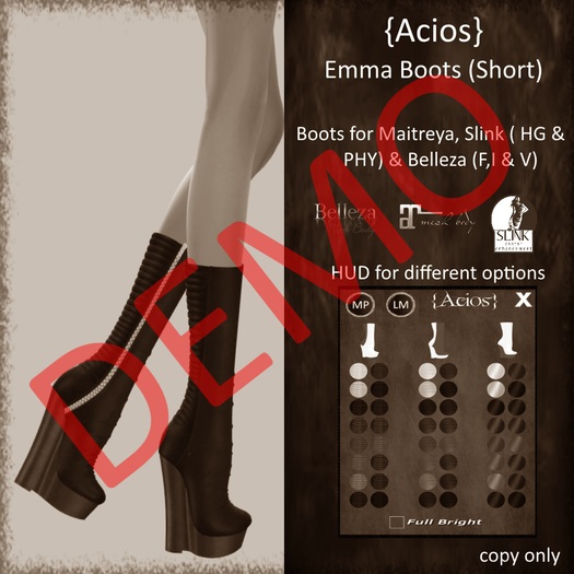 {Acios} Emma Boots (Short) DEMO