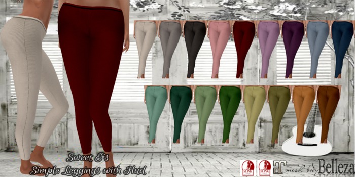 Sweet E's Solid Color Simple Leggings with HUD