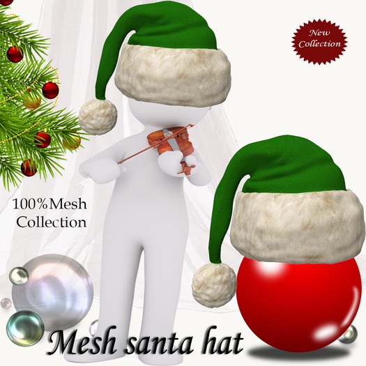 Mesh Santa Hat Gren Elf