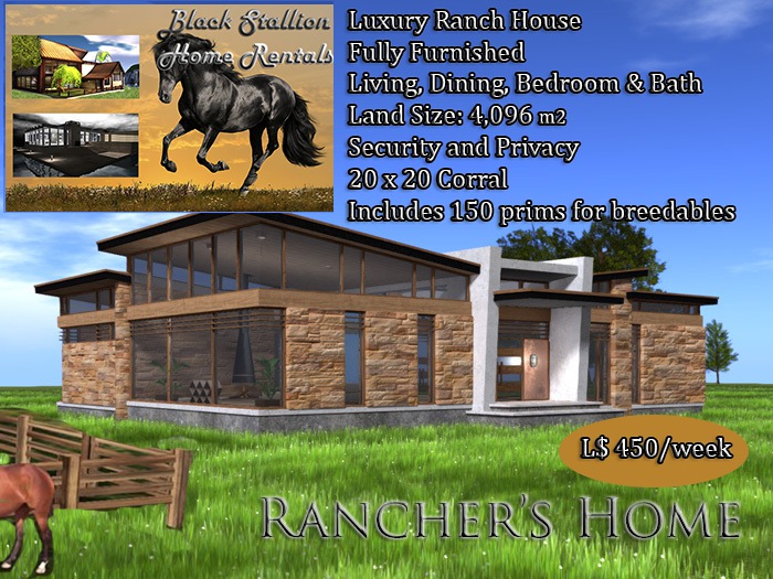 Black Stallion Country Ranch Home Rentals L$150 - L$400