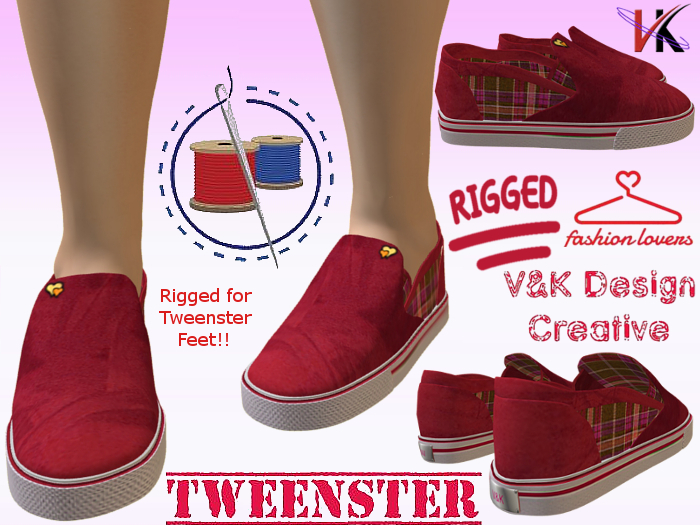 V&K Design Rigged Tweenster Loafer (red)