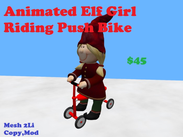 Elf Girl Riding Push Bike