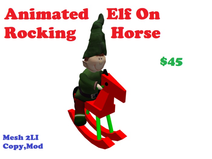 Animated Elf on Rocking Horse
