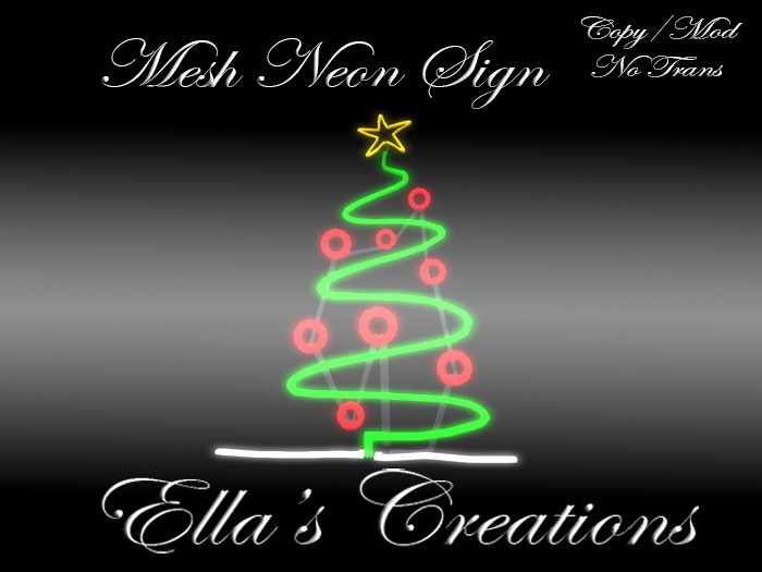 Neon Christmas Tree with Balls and flashing glow