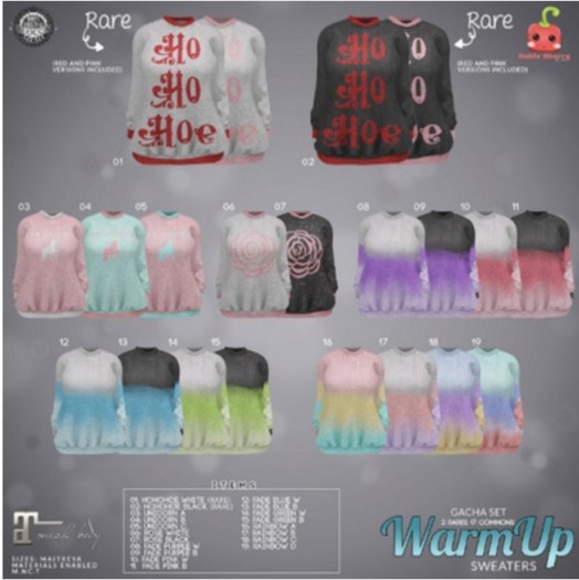 01[Cubic Cherry] {WarmUp} sweater HOHOHOE white (mait) RARE