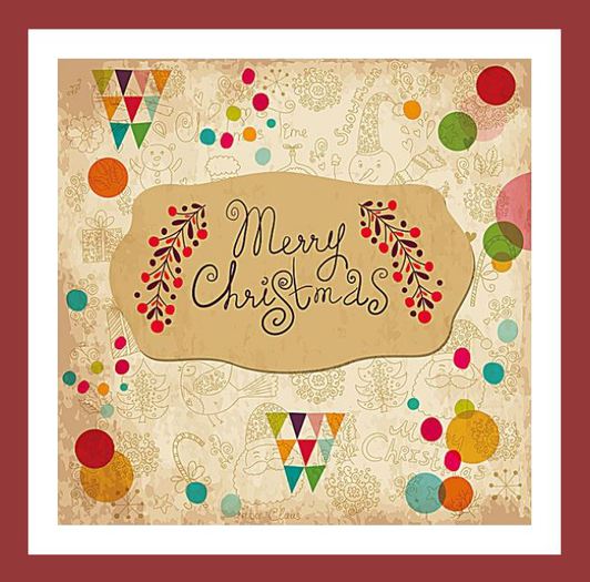 Retro Merry Christmas Sign-Card