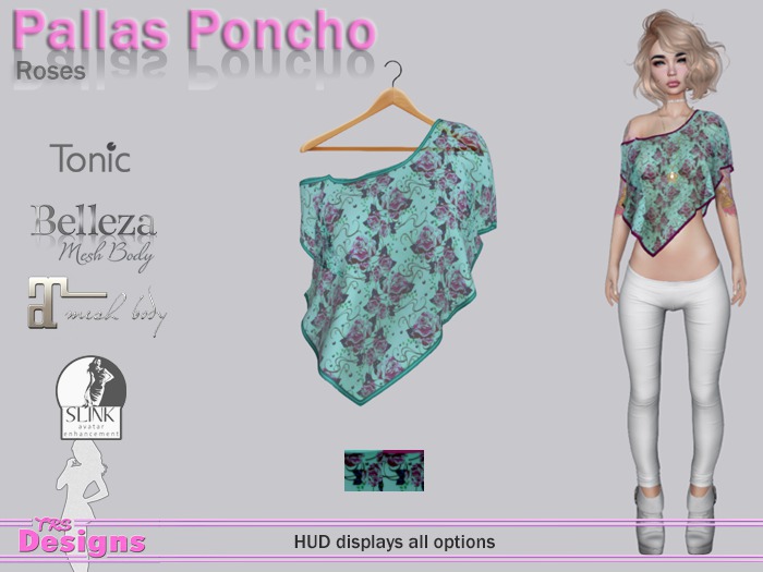 Pallas Poncho With Hud Roses