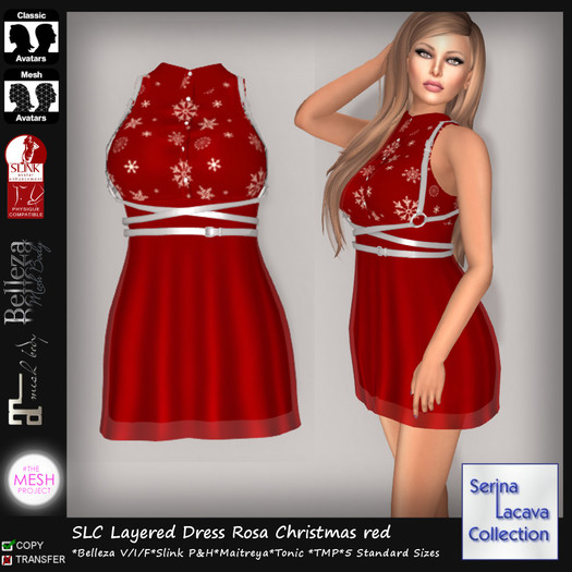 SLC Layered Dress Rosa Christmas red