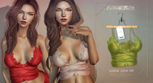 Tee*fy Sharon Satin Top -Moss