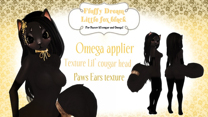 *Fluffy Dream* Little Fox Black OMEGA-Ready! 