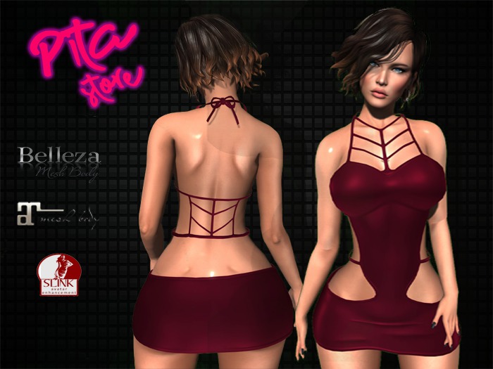 ::PITA:: ELECTRA DRESS DARK RED